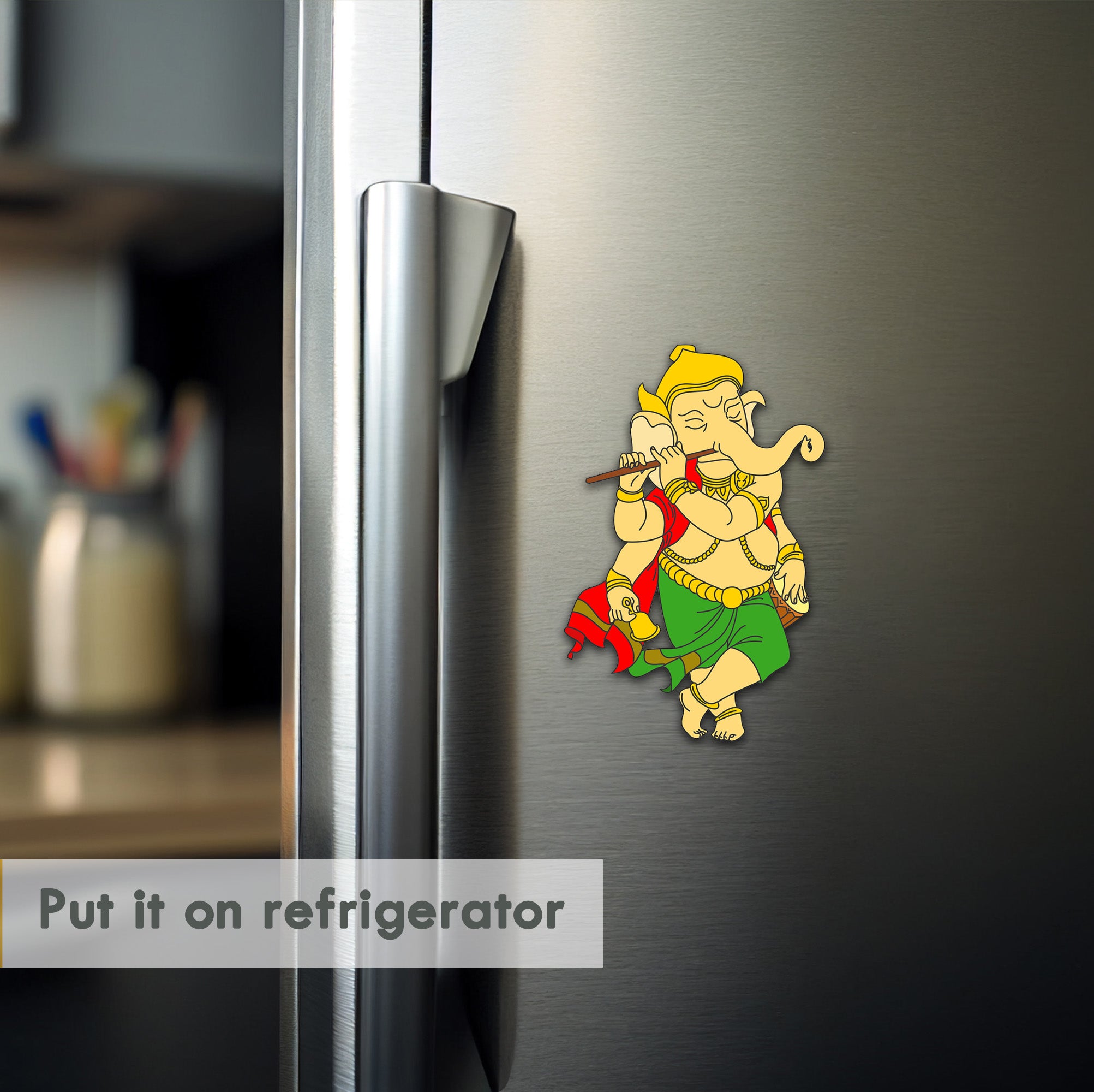 Wooden Fridge Magnet - Ganesh