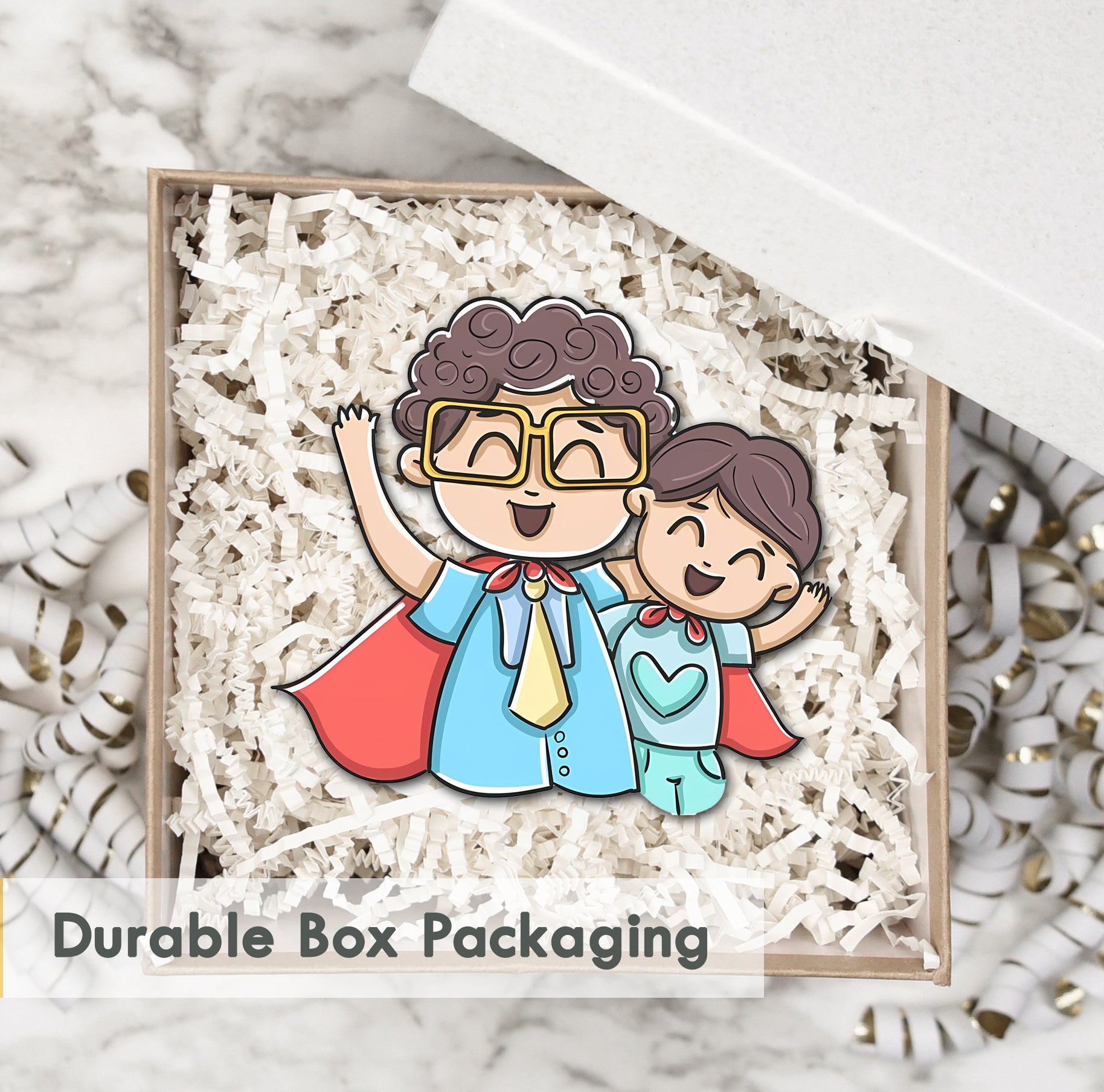 Wooden Fridge Magnet - Happy Siblings