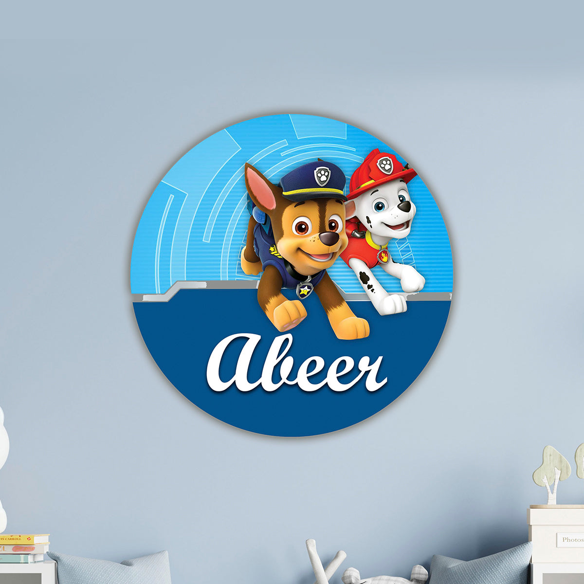 Kids Name Plate 2 Layer -Paw Patrol