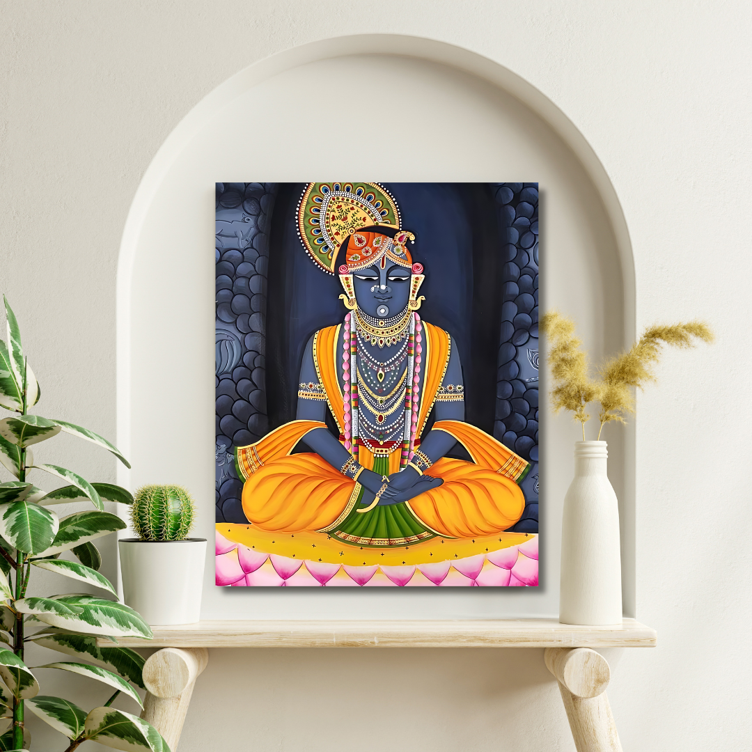 Wood Print Wall Art - Sitting Shrinathji