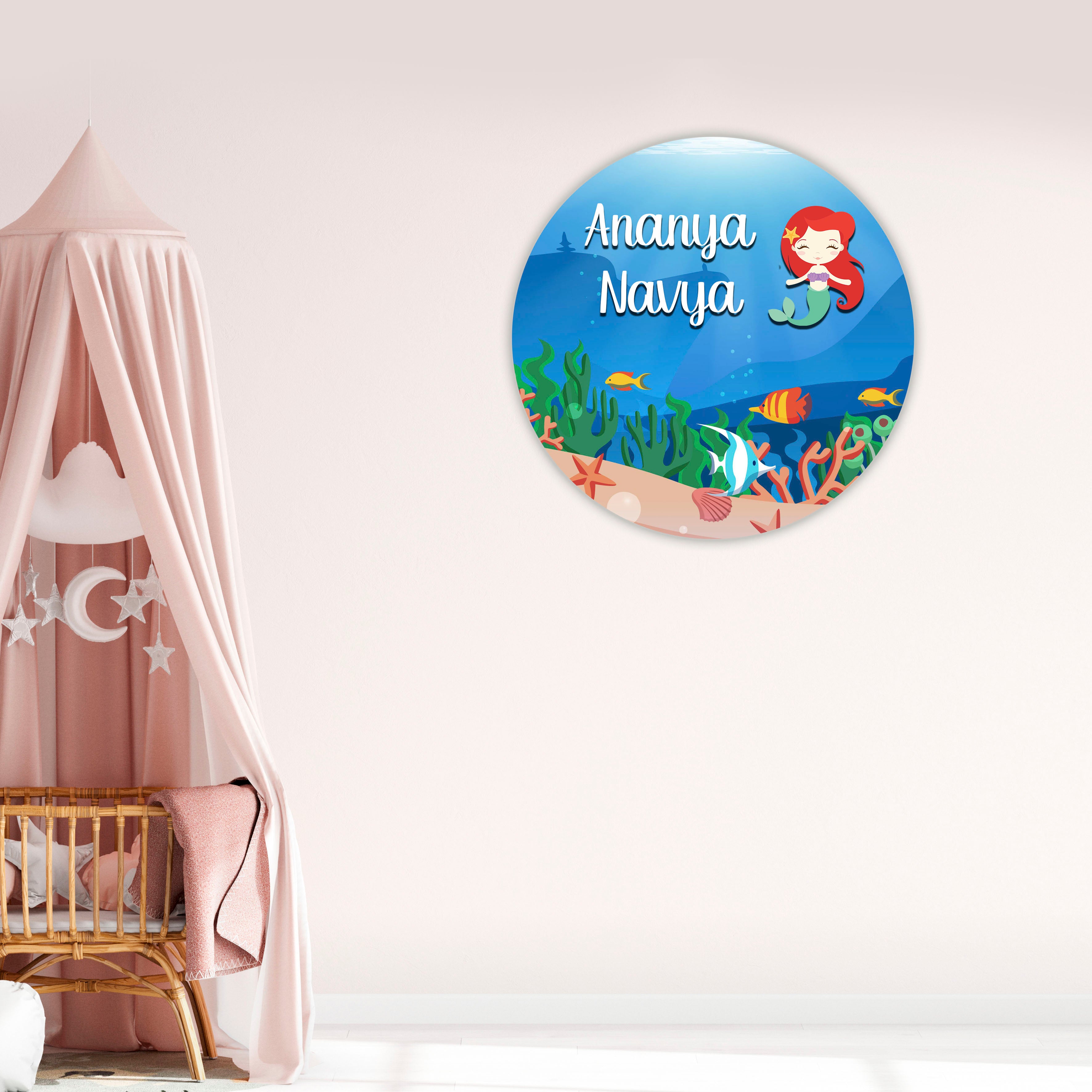 Kids Name Plate 2 Layer - Mermaid