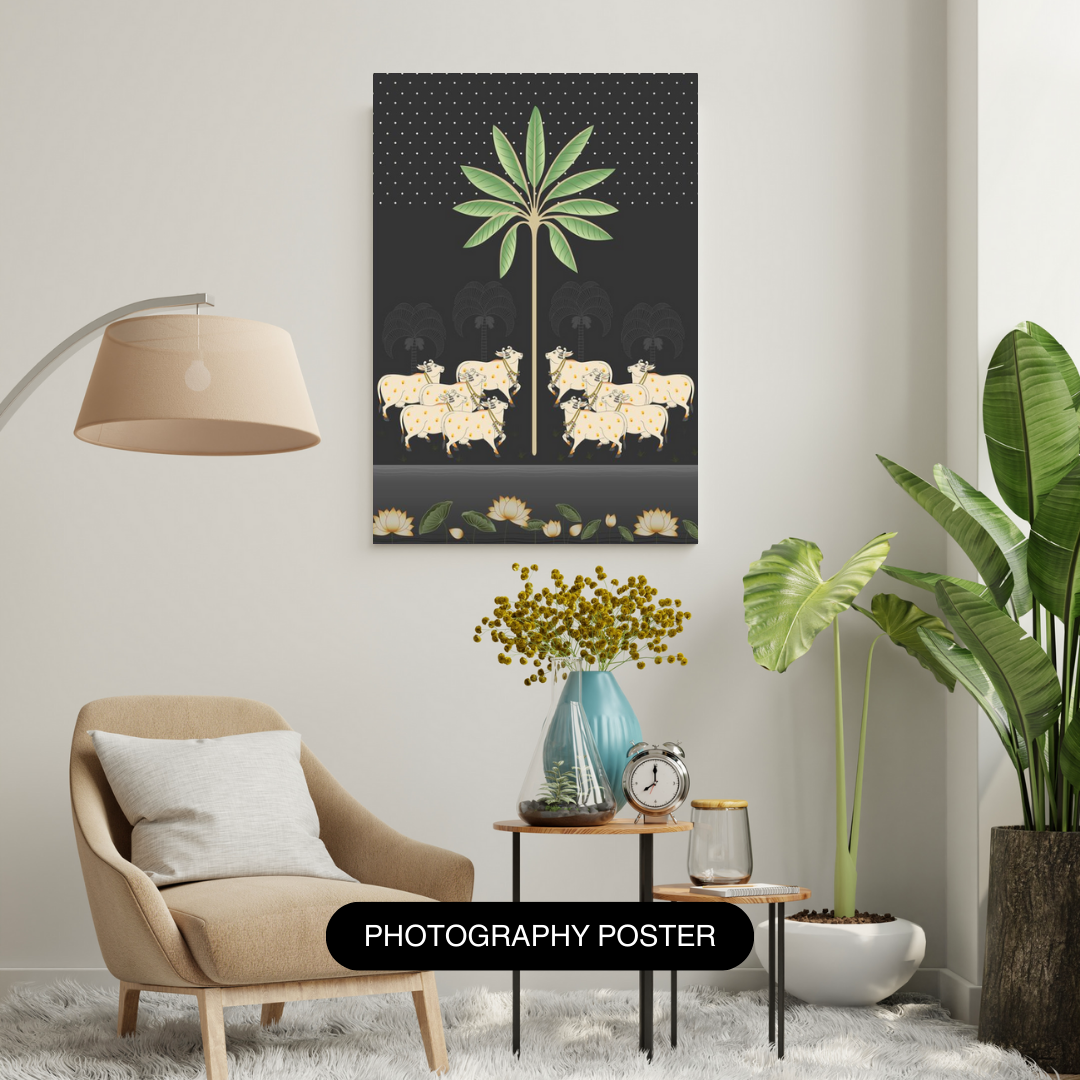 Wood Print Wall Art - Pichwai Cows