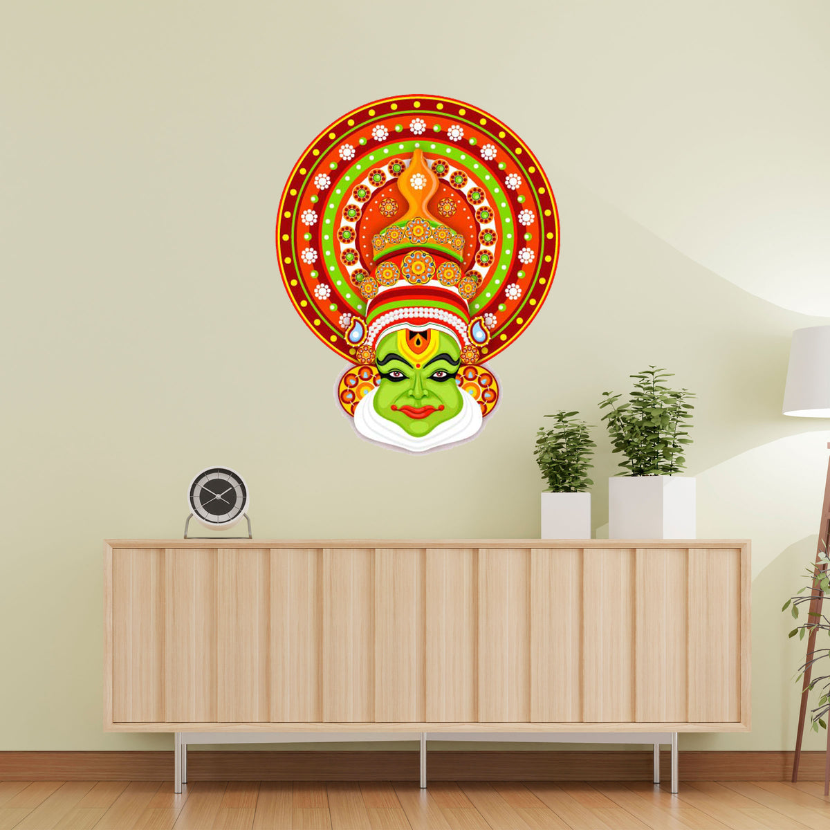 Wood Wall Cutouts -  Face Kathakali