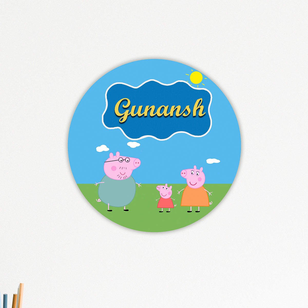 Kids Name Plate 2 Layer - Peppa Pig