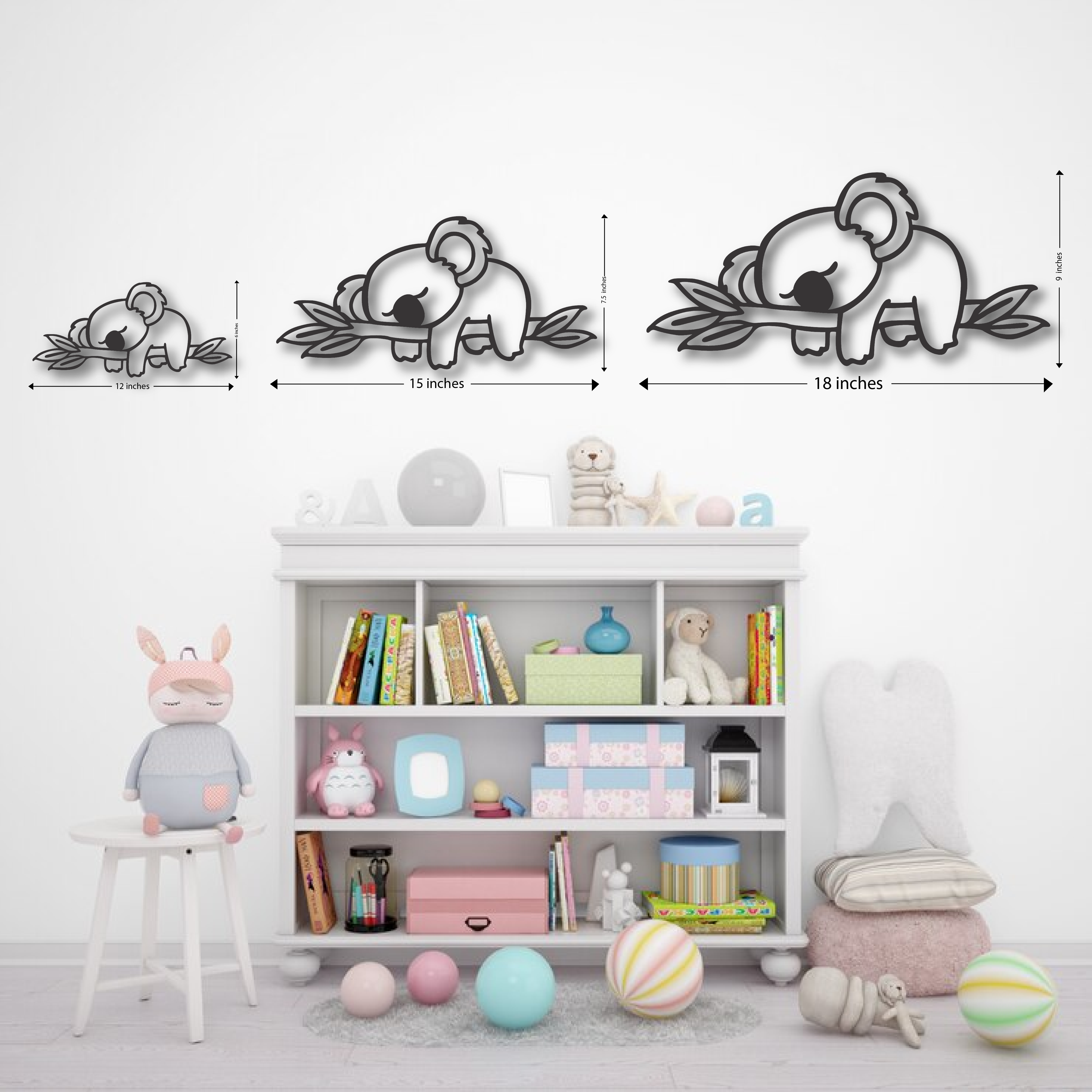 Wood Wall Cutouts -  Sleeping Koala